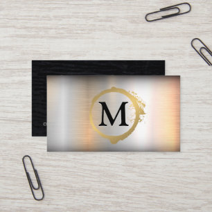 Metallisk pensel Monogram Guld Stain Visitkort