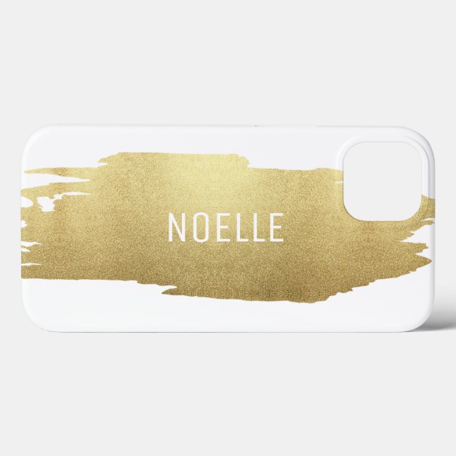 Metallisk pensellinje guld Glitter, vit (Baksida (horisontell))