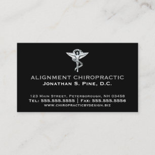 Metallisk Professionell av Chiropraktik Emblem Visitkort
