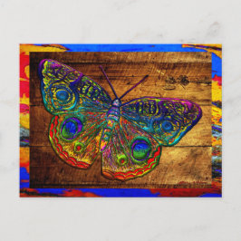 Metallisk regnbåge Land Butterfly Vykort