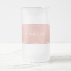 Metallisk rektangulär Rosa ros Guld Frostat Ölglas