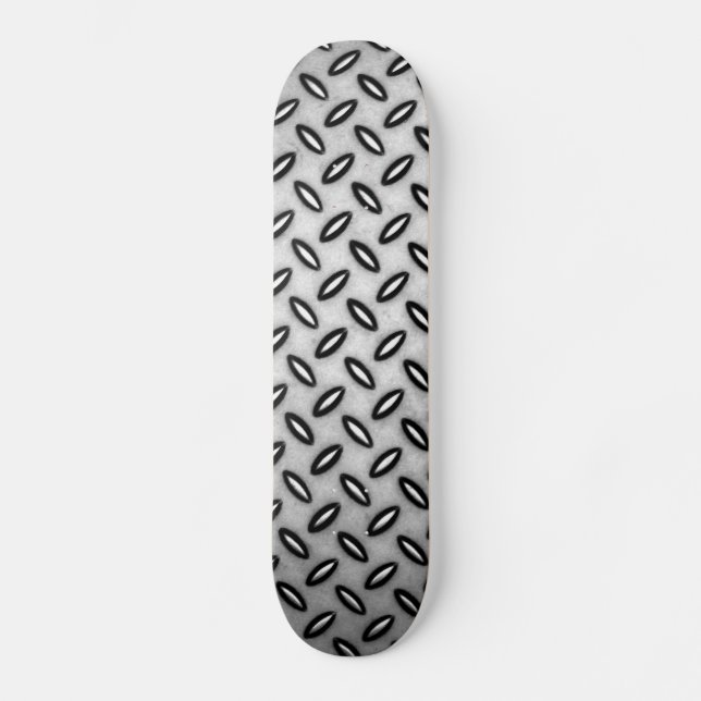 Metallisk ritad Skateboard i silver (Framsida)