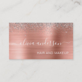 Metallisk ro-Guld-Glitter-Hair Makeup-Silver Visitkort