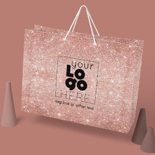Metallisk Ro-Logotyp-Guld-Papprare Shopping bag
