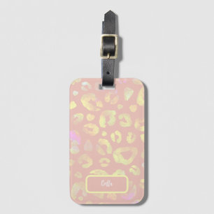 Metallisk Rosa Leopard Mönster Bagagebricka