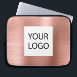 Metallisk rosa ros-Anpassningsbar-Logotyp för främ Laptop Fodral<br><div class="desc">Logotyp för Anpassningsbar av Guld för Elegant av rostfritt stål i rosa ros Faux-plattor eller Sleeve Promotional Fodral. Det här fodral kan anpassas så att det omfattar företagets eller företagets logotyp.</div>