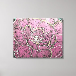 Metallisk Rosa Ros Canvastryck