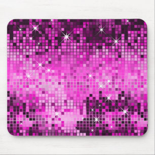 Metallisk Rosa Sequins tittar på Disco Spegel Blin Musmatta