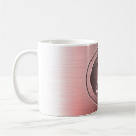 Metallisk Rosa Stål Graverad Monogram Kaffemugg