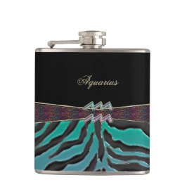 Metallisk sebraZodiac undertecknar aquariusen Fickplunta