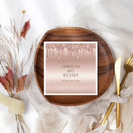 Metallisk Shine i Glitter Guld Pappersservett