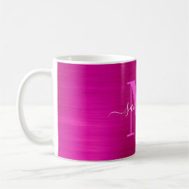 Metallisk Shock rosa Namnteckning monogram Kaffemugg