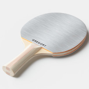 Metallisk Silver-bild, borstat Aluminiumutseende Pingisracket