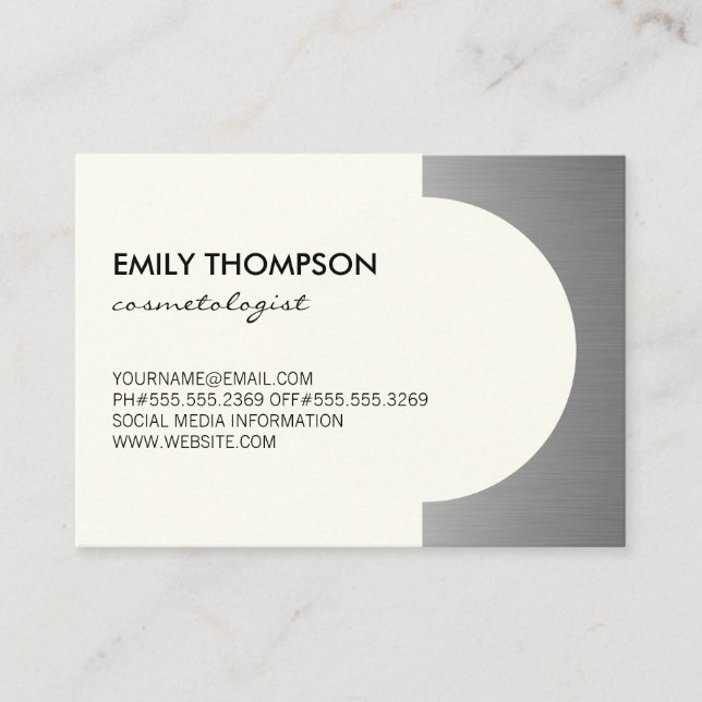 Metallisk Silver-dekorfärg (utanför gulten) Möte Tidsbeställning Kort (Framsida)