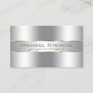 Metallisk Silver Professionell Elegant Affärskort Visitkort