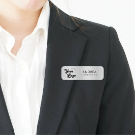 Metallisk Silver-säkerhetspapper Namn Anpassningsb Namnbricka