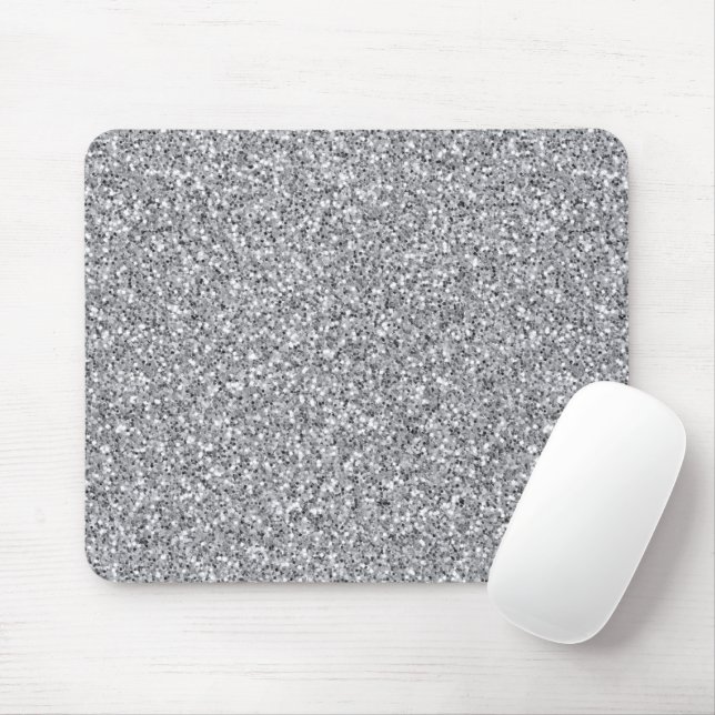Metallisk Silverglitter Musmatta (Med mus)