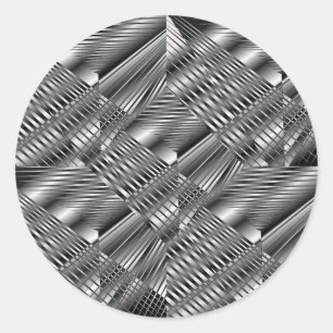 Metallisk silverklistermärke runt klistermärke