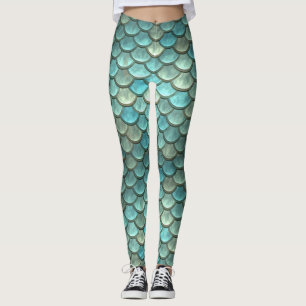 Metallisk sjöjungfrudamasker leggings
