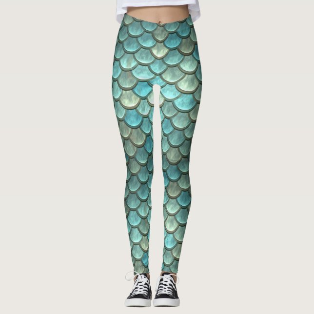 Metallisk sjöjungfrudamasker leggings (Framsida)