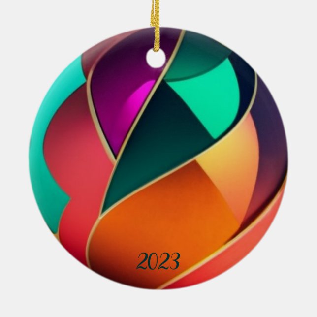 Metallisk skornig ornament i flera Färg-Boll (Baksidan)