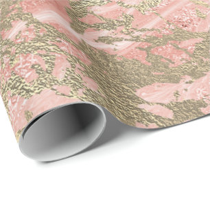 Metallisk smält rosa guld- marmor för glitterro presentpapper