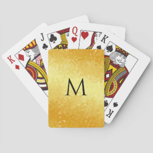 Metallisk sökmall för monogram Faux Guld Casinokort