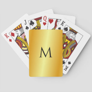 Metallisk sökmall för Monogrammed Faux Guld Casinokort
