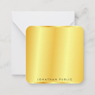 Metallisk sökmall för personlig Faux Guld Anteckningskort