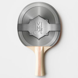 Metallisk stål Graverad trompe l’œil  Monogram  Pingisracket