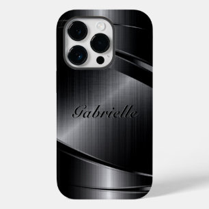 Metallisk svart design, borstat aluminiumutseendet