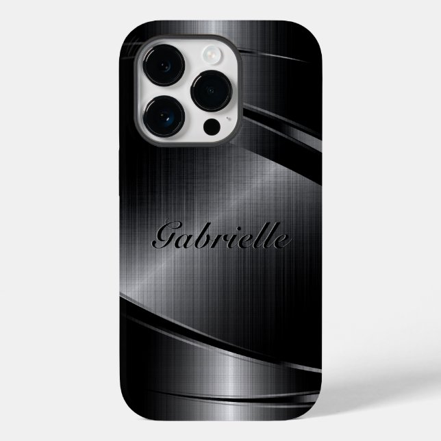 Metallisk svart design, borstat aluminiumutseendet (Baksida)