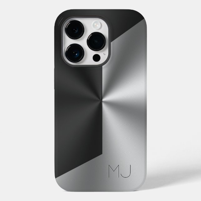 Metallisk svart och grått-delad skärm monogram (Baksida)