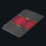 Metallisk, svart och röd beröring av guld iPad mini skydd<br><div class="desc">Metallisk svart och röd stor rand. Guld accenter och valfritt monogram.</div>