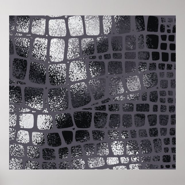 Metallisk svart ormskal: Elegant Struktur Poster (Framsidan)