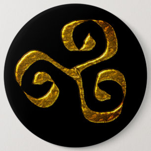Metallisk symbol för Spiral guld Knapp