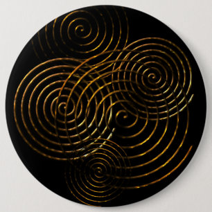 Metallisk symbol för Spiral guld Knapp
