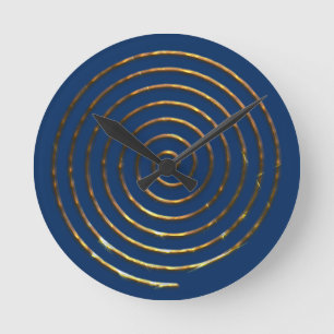 Metallisk symbol för Spiral guld Rund Klocka