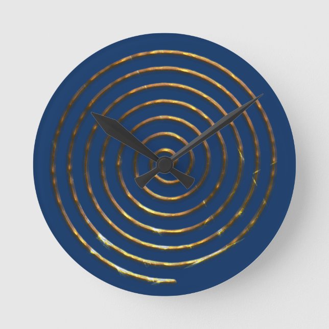 Metallisk symbol för Spiral guld Rund Klocka (Framsida)