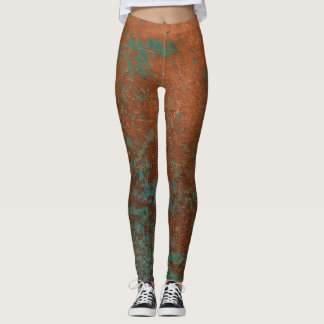 Metallisk teal och koppar leggings