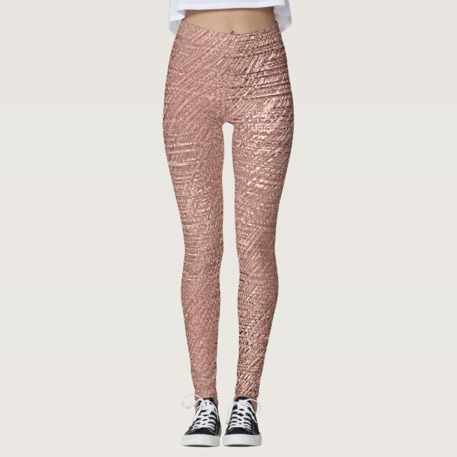 Metallisk textur i Ro-Guld Leggings (Framsida)