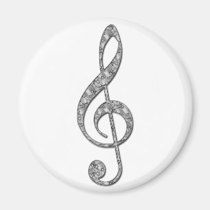 Metallisk Trebleklav Magnet