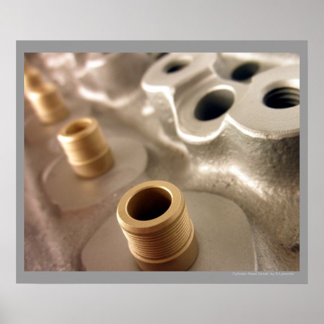 Metallisk utformning av fordonscylinderhuvudcylind poster (Framsidan)