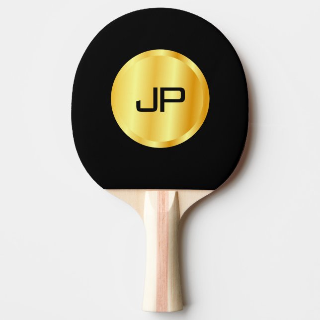Metallisk utsegling Faux Guld monogrammed mall Pingisracket (Framsidan)