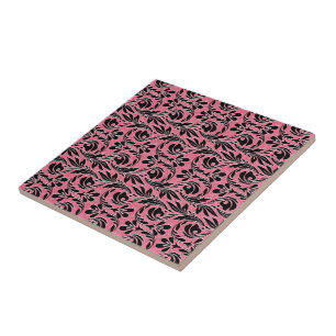Metallisk Vinkar, Lt Rosa-Black-Ceramic Tile Kakelplatta