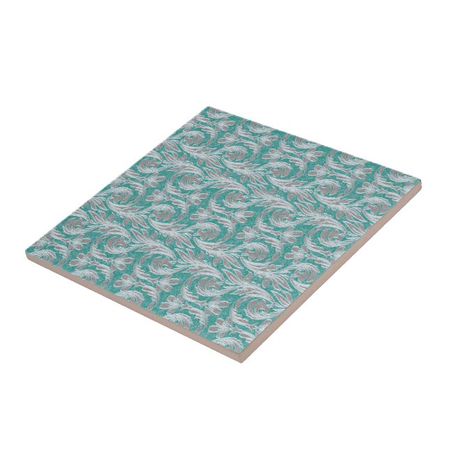 Metallisk Vinkar, Seafoam White CERAMIC TILE Kakelplatta (Sidan)