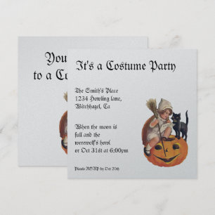 Metallisk Vintage Halloween-inbjudan Inbjudningar
