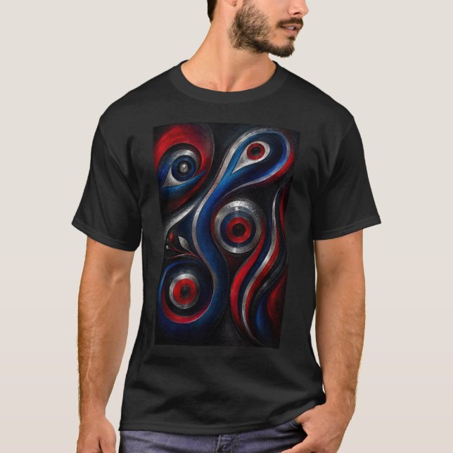 Metallisk Virvel | Modern Abstrakt T Shirt (Framsida)