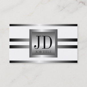 Metallisk YourJobTitle silvermetall Visitkort