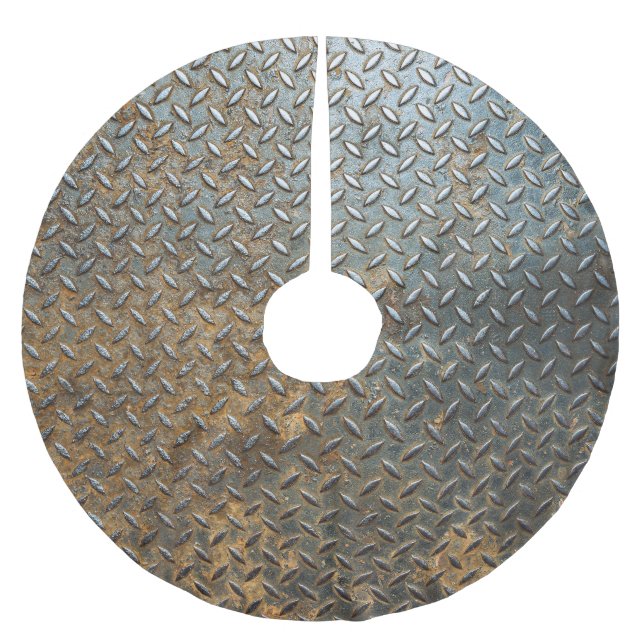 Metallisk yta, reflekterande struktur bakgrund. julgransmatta borstad polyester (Framsidan)